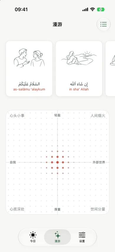 漫游坐标板与上方的小卡片